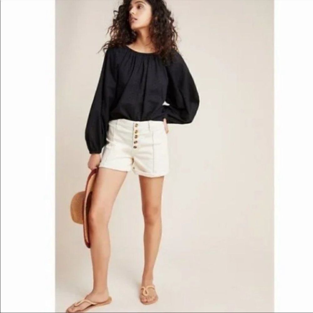 EUC PILCRO AND THE LETTERPRESS ANTHROPOLOGIE BUTTONFLY HI-WAIST SHORTS SIZE 29